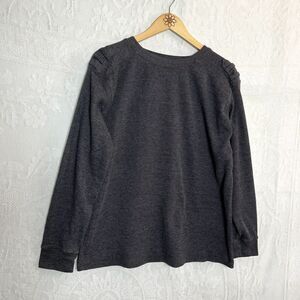 Men's Gray Waffle Knit Long Sleeve Shirt